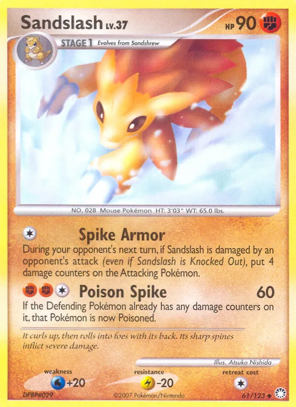 Sandslash #61 Mysterious Treasures Pokemon card