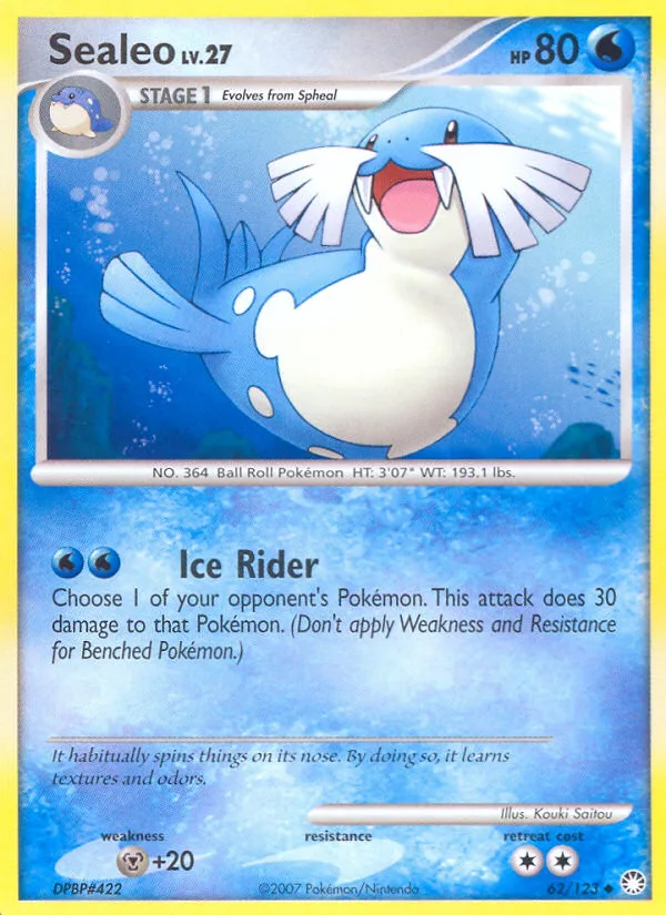 Sealeo #62 Mysterious Treasures Pokemon card