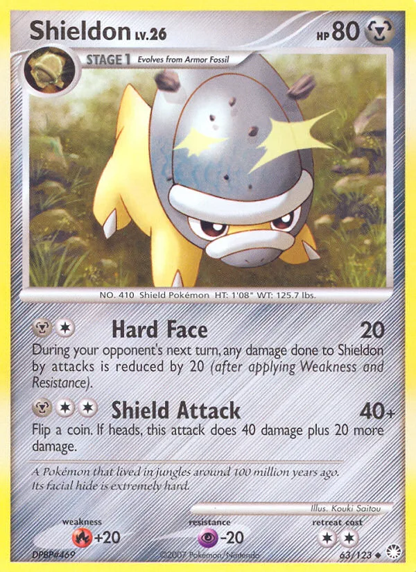 Shieldon #63 Mysterious Treasures Pokemon card