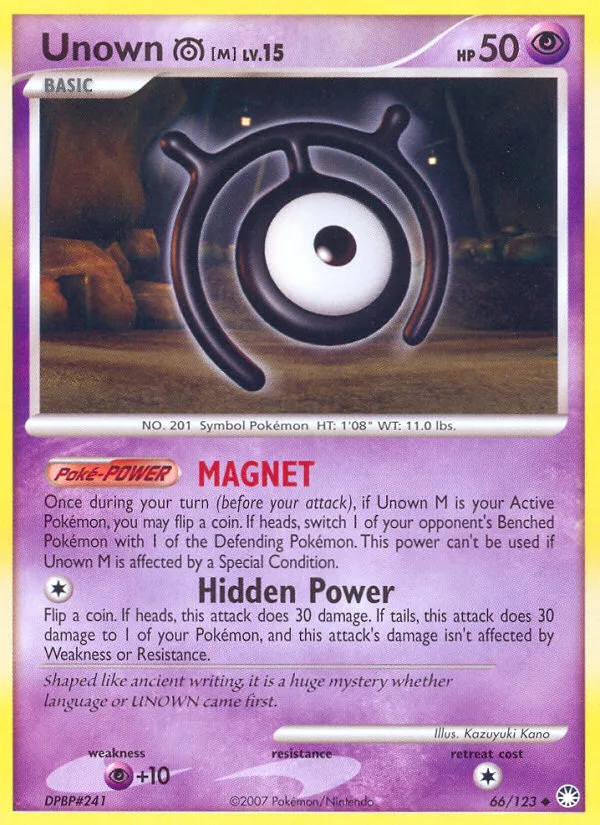 Unown [M] #66 Mysterious Treasures Pokemon card