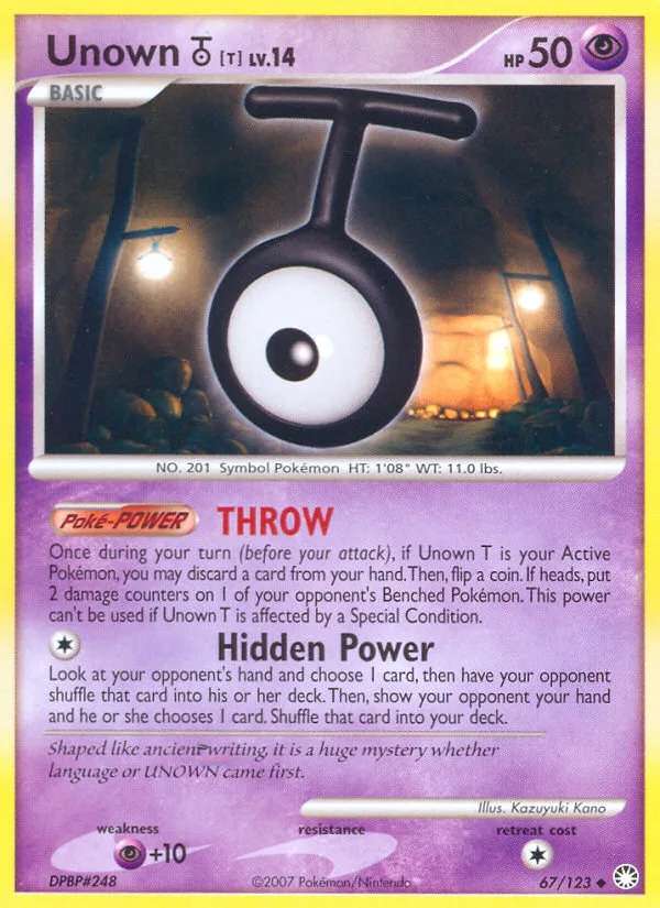 Unown [T] #67 Mysterious Treasures Pokemon card