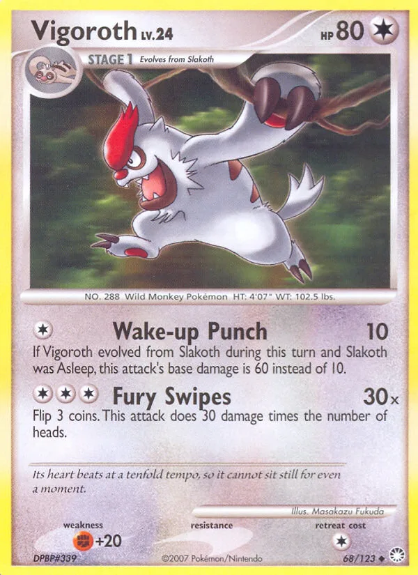 Vigoroth #68 Mysterious Treasures Pokemon card