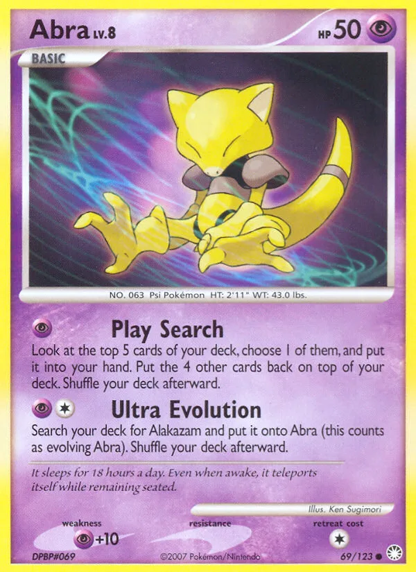 Abra #69 Mysterious Treasures Pokemon card