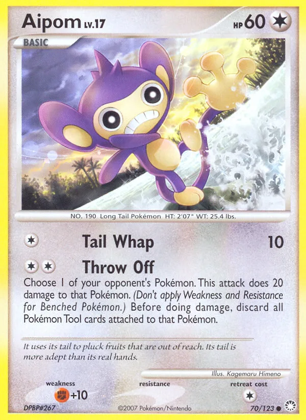 Aipom #70 Mysterious Treasures Pokemon card