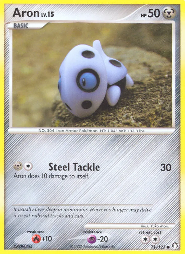 Aron #71 Mysterious Treasures Pokemon card