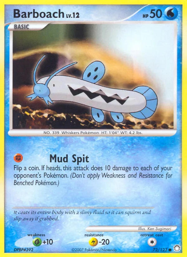 Barboach #72 Mysterious Treasures Pokemon card