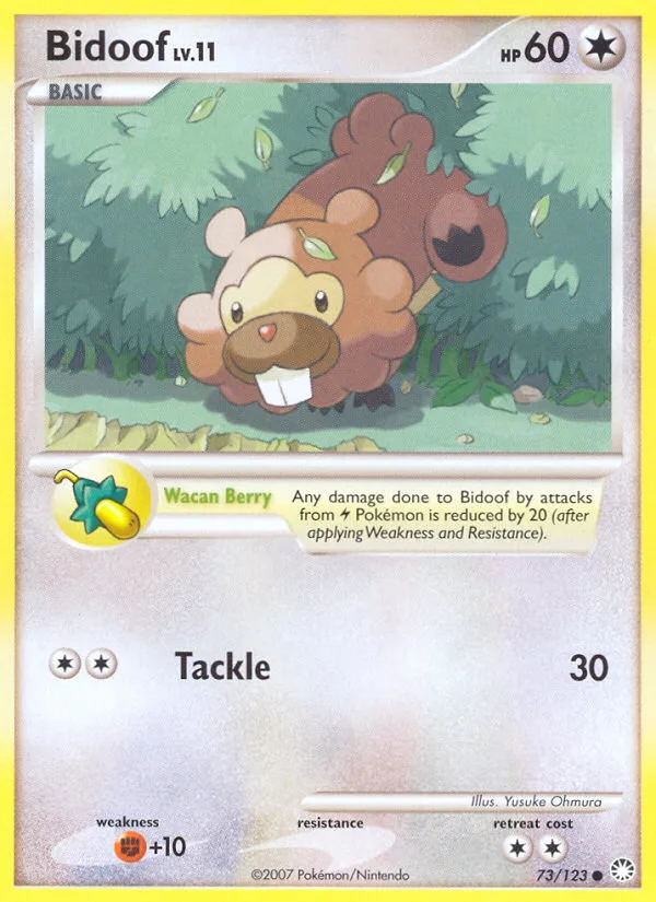 Bidoof #73 Mysterious Treasures Pokemon card