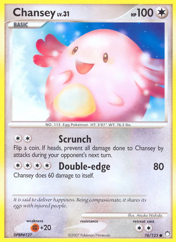 Chansey #76 Mysterious Treasures Pokemon card