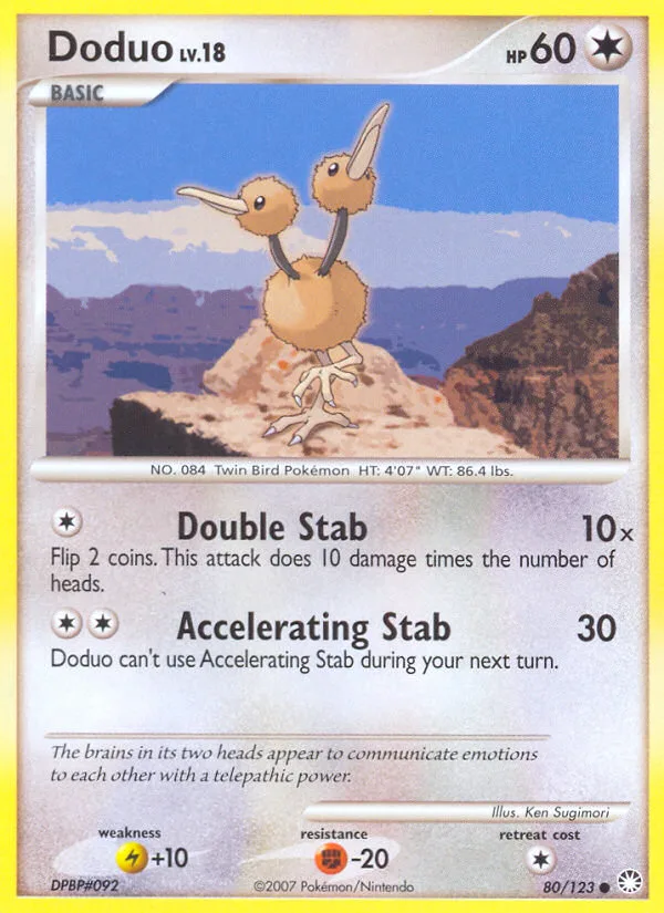 Doduo #80 Mysterious Treasures Pokemon card