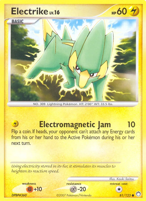 Electrike #81 Mysterious Treasures Pokemon card