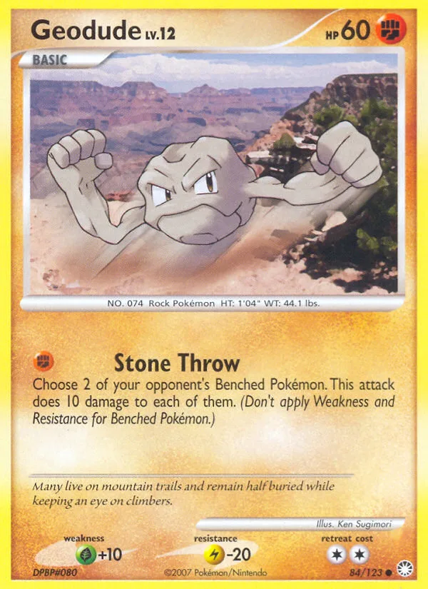 Geodude #84 Mysterious Treasures Pokemon card