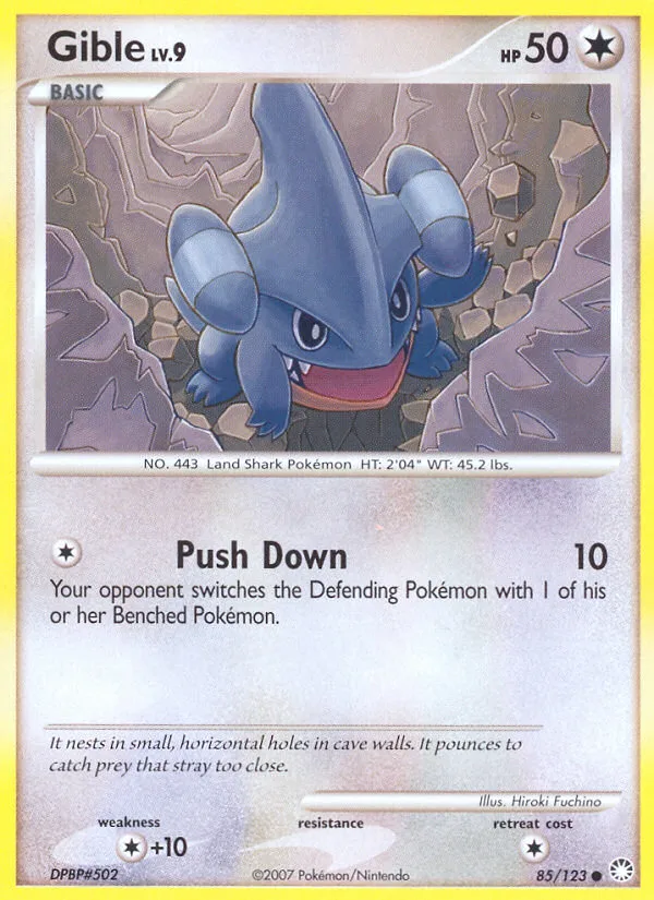 Gible #85 Mysterious Treasures Pokemon card