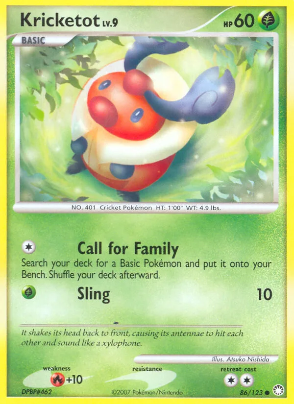 Kricketot #86 Mysterious Treasures Pokemon card