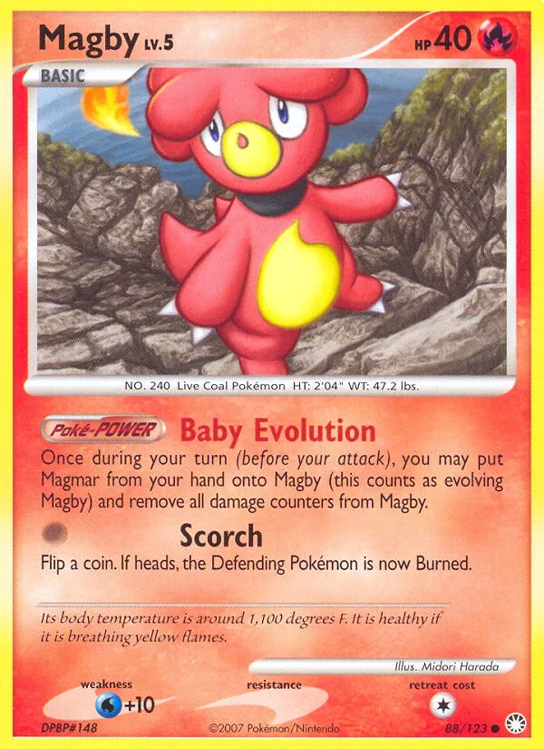 Magby #88 Mysterious Treasures Pokemon card