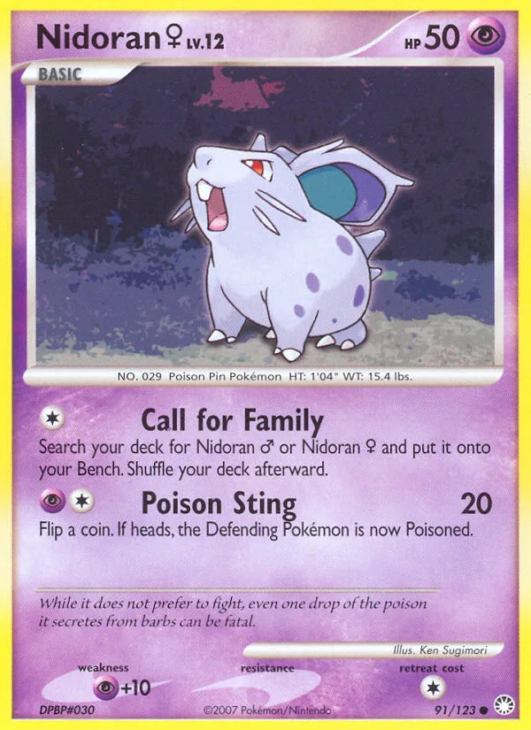 Nidoran ♀ #91 Mysterious Treasures Pokemon card