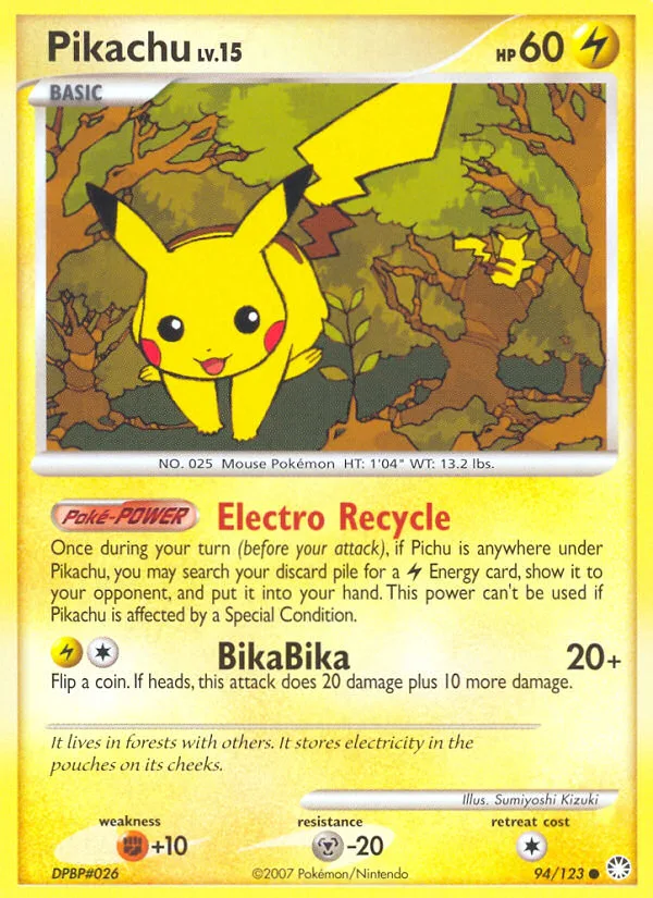 Pikachu #94 Mysterious Treasures Pokemon card