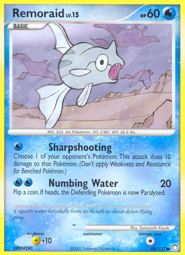 Remoraid #95 Mysterious Treasures Pokemon card