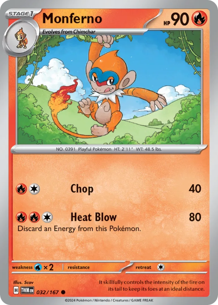 Monferno #32 Twilight Masquerade Pokemon card