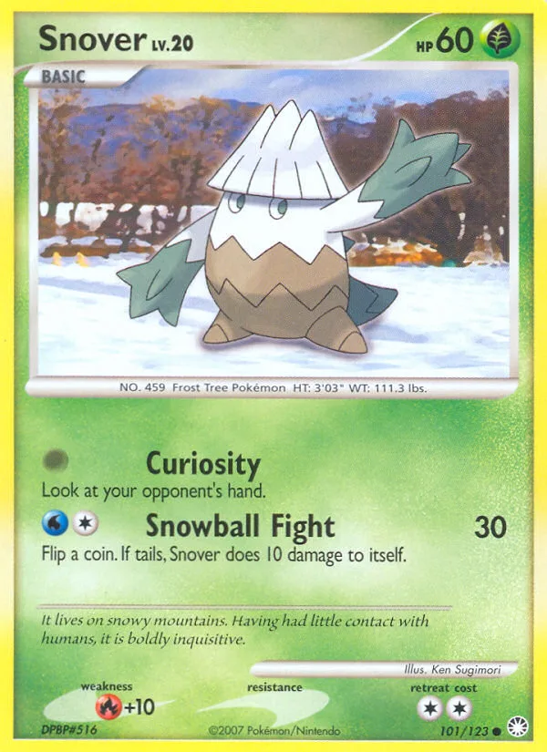 Snover #101 Mysterious Treasures Pokemon card