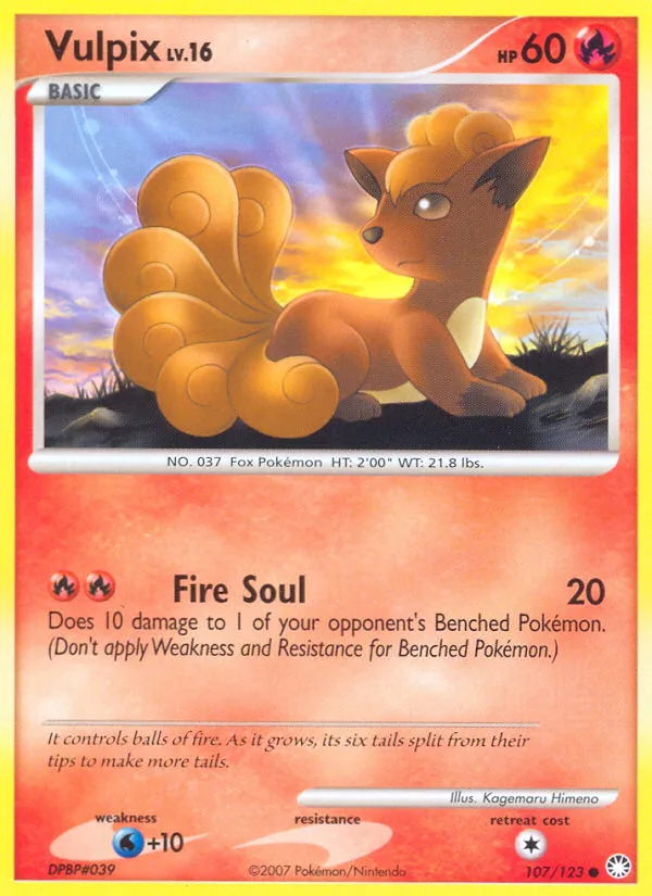 Vulpix #107 Mysterious Treasures Pokemon card