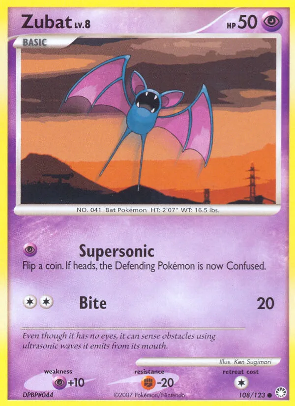 Zubat #108 Mysterious Treasures Pokemon card