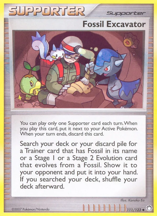 Fossil Excavator #111 Mysterious Treasures Pokemon card