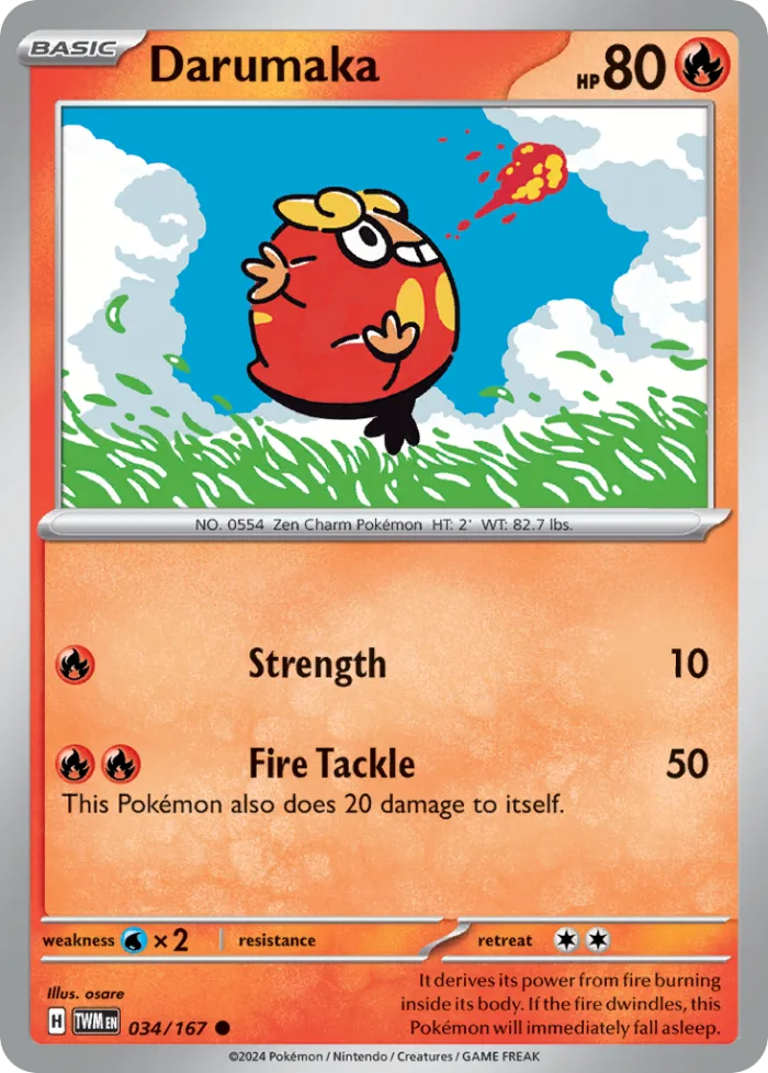 Darumaka #34 Twilight Masquerade Pokemon card