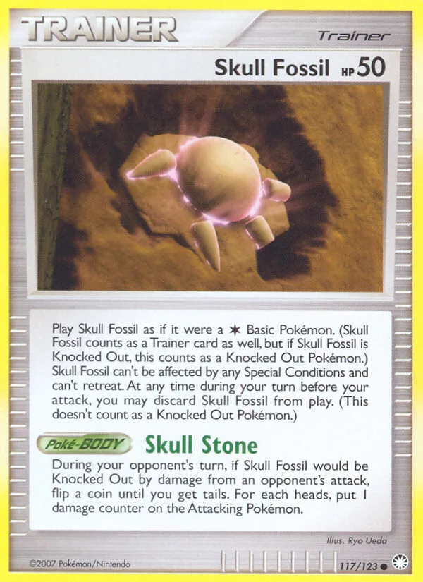 Skull Fossil #117 Mysterious Treasures Pokemon card