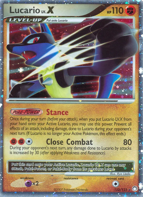 Lucario LV.X #122 Mysterious Treasures Pokemon card