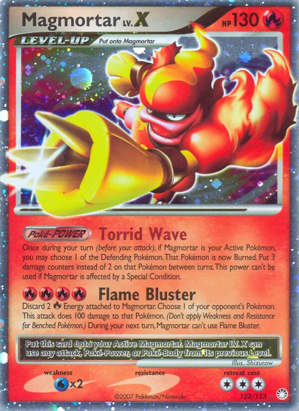 Magmortar LV.X #123 Mysterious Treasures Pokemon card