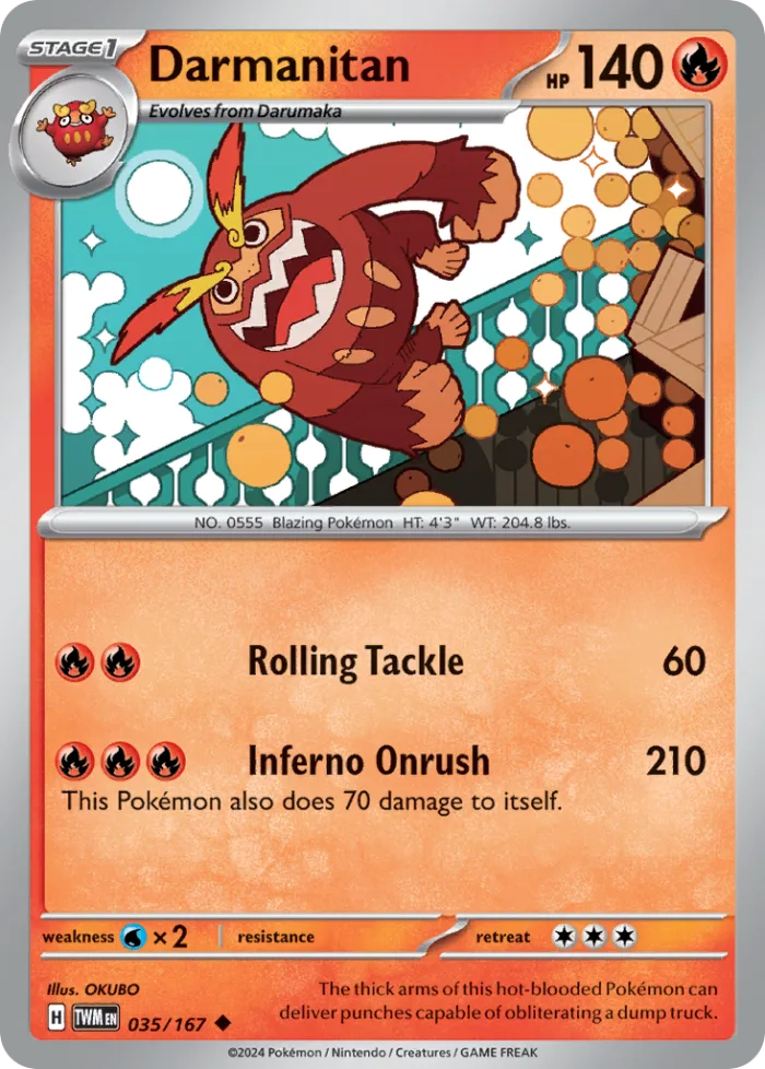 Darmanitan #35 Twilight Masquerade Pokemon card