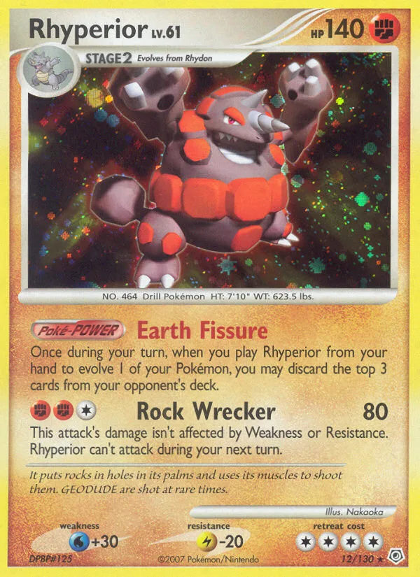Rhyperior #12 Diamond & Pearl Pokemon card