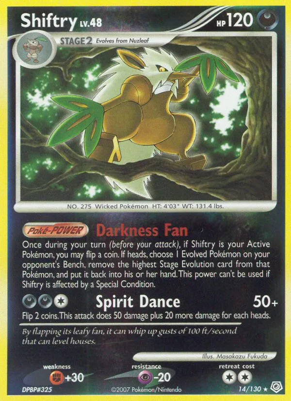 Shiftry #14 Diamond & Pearl Pokemon card