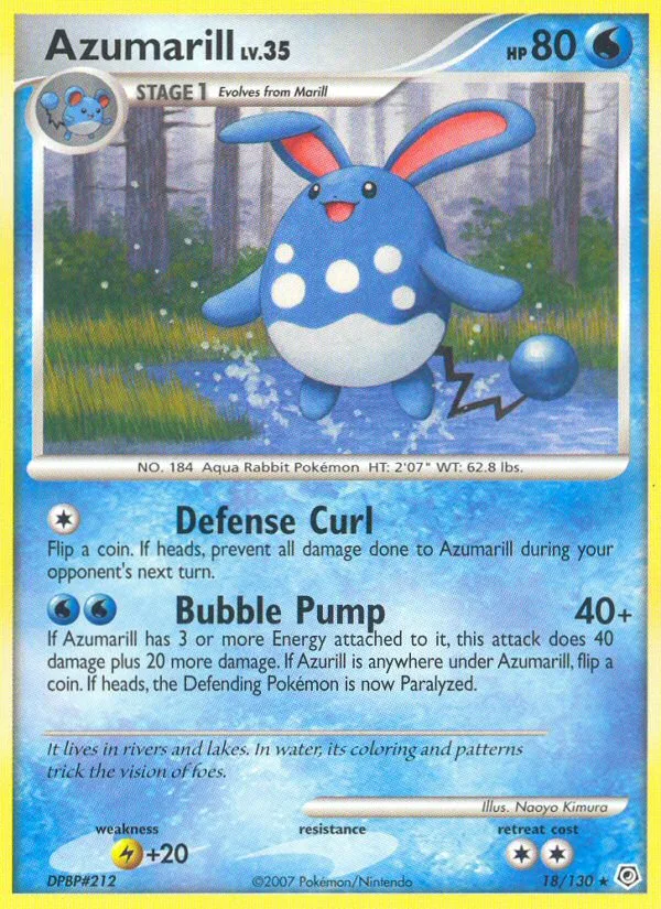 Azumarill #18 Diamond & Pearl Pokemon card