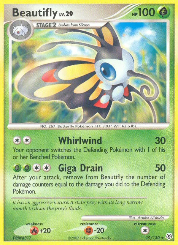 Beautifly #19 Diamond & Pearl Pokemon card