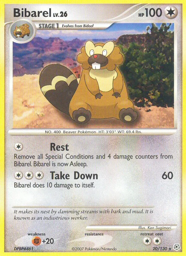 Bibarel #20 Diamond & Pearl Pokemon card
