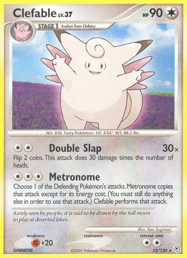 Clefable #22 Diamond & Pearl Pokemon card