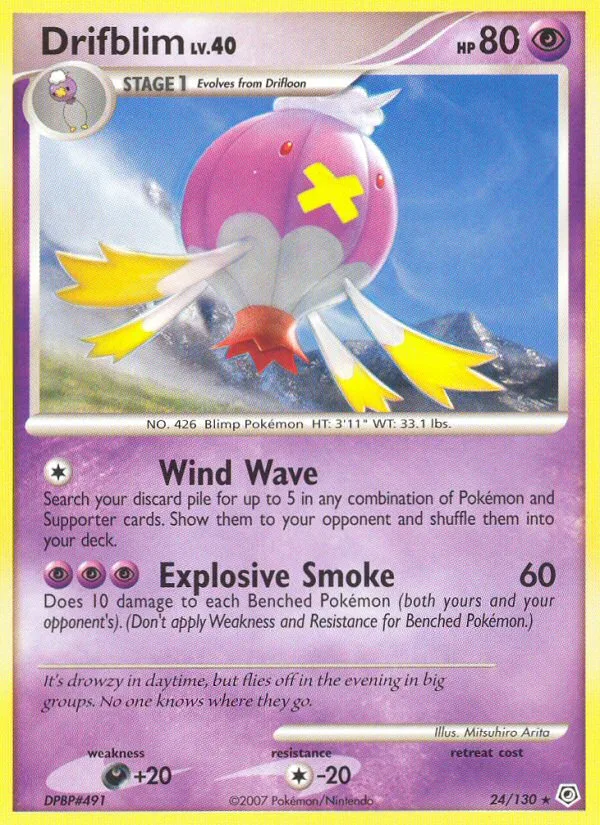 Drifblim #24 Diamond & Pearl Pokemon card