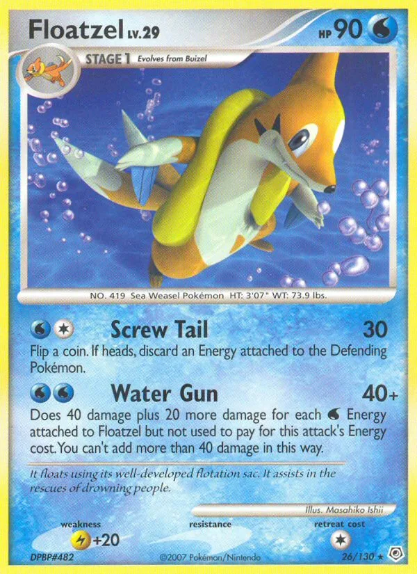 Floatzel #26 Diamond & Pearl Pokemon card