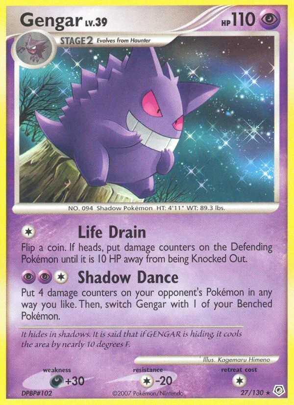 Gengar #27 Diamond & Pearl Pokemon card