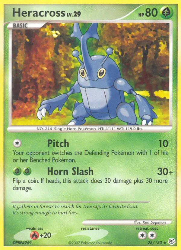 Heracross #28 Diamond & Pearl Pokemon card