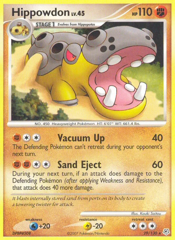 Hippowdon #29 Diamond & Pearl Pokemon card