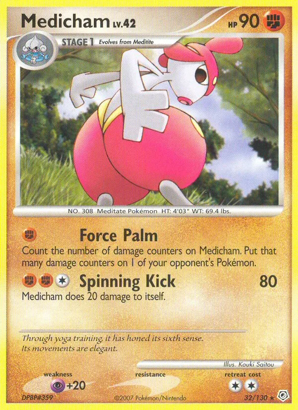 Medicham #32 Diamond & Pearl Pokemon card
