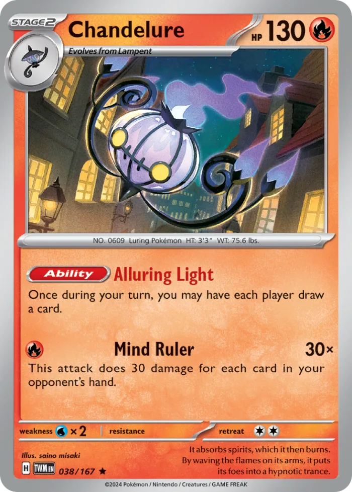 Chandelure #38 Twilight Masquerade Pokemon card