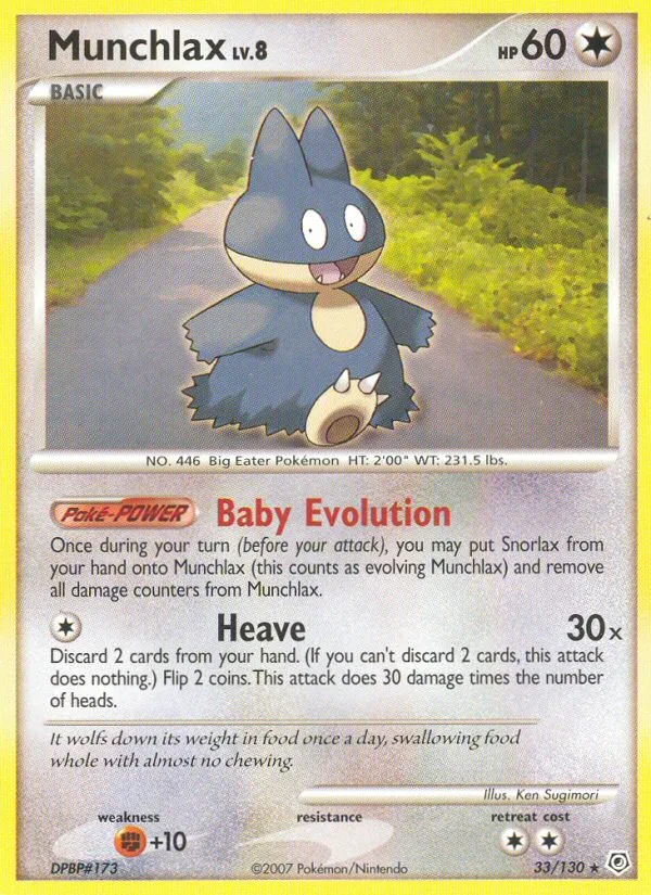 Munchlax #33 Diamond & Pearl Pokemon card