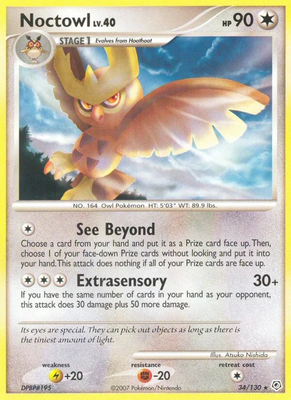 Noctowl #34 Diamond & Pearl Pokemon card