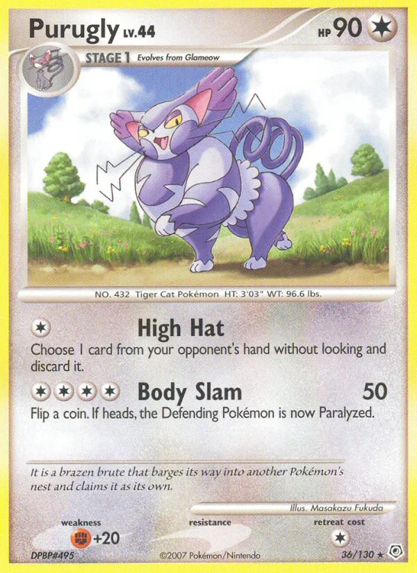 Purugly #36 Diamond & Pearl Pokemon card