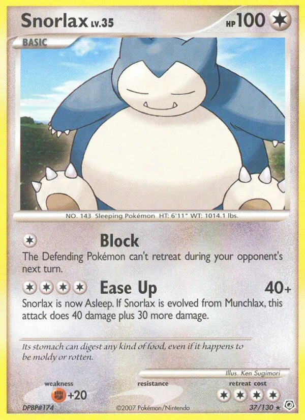 Snorlax #37 Diamond & Pearl Pokemon card