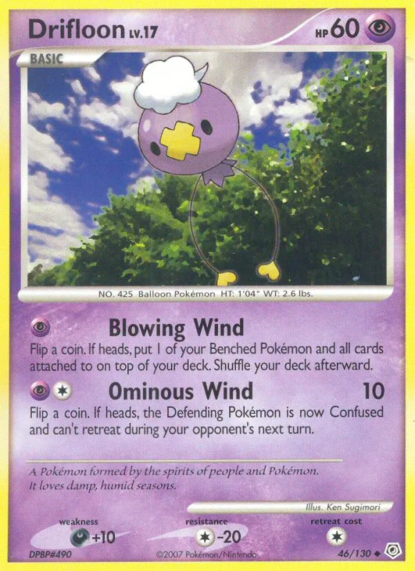 Drifloon #46 Diamond & Pearl Pokemon card