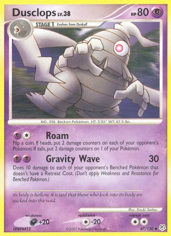 Dusclops #47 Diamond & Pearl Pokemon card